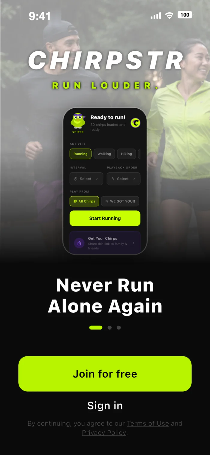 CHIRPSTR ready-to-run screen