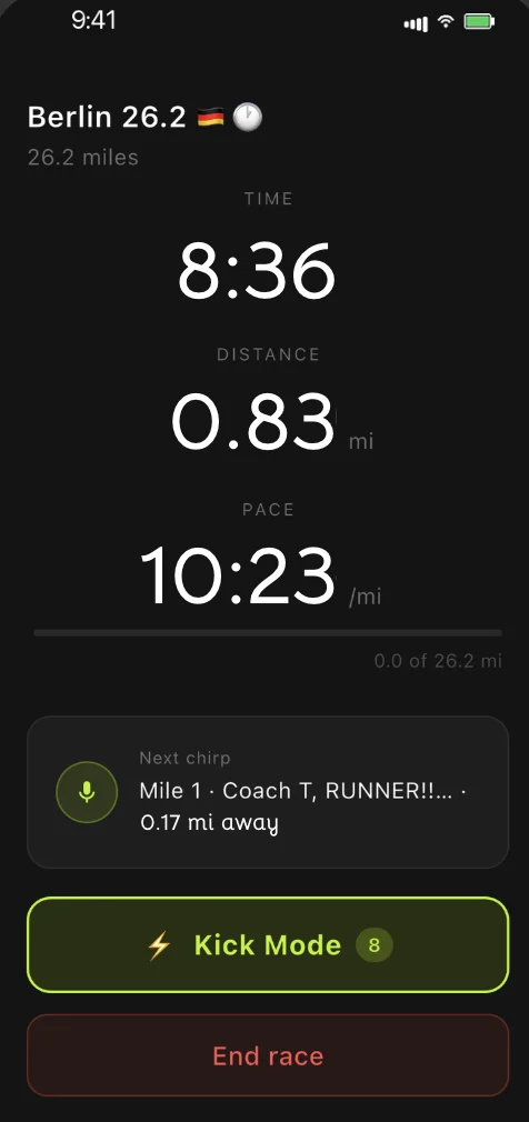 A run in progress